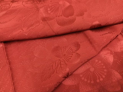 平和屋着物●長襦袢　無双仕立て　花地紋　紅鳶色　やまと誂製　半衿刺繍　正絹　逸品　AABL1648ph