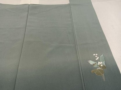 平和屋着物●十日町友禅作家　一梗　訪問着　枝花文　正絹　逸品　AABL1653ph