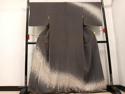 平和屋着物●訪問着　総刺繍　舞桜　暈し染め　金糸　鬼しぼ縮緬　正絹　逸品　未使用　AABL1654ph