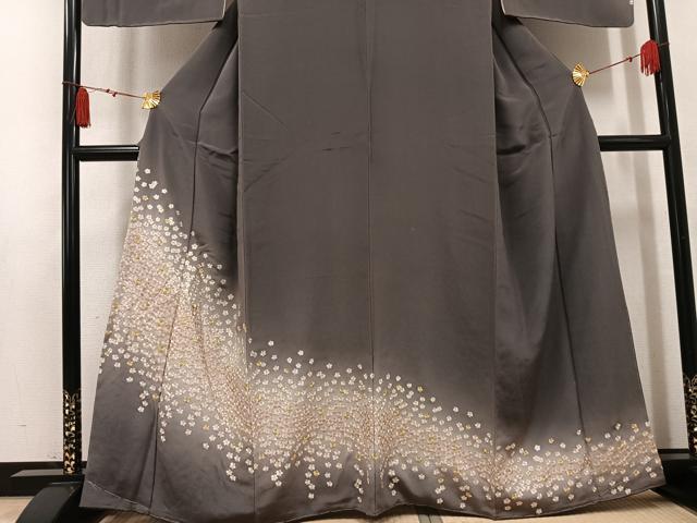 平和屋着物●訪問着　総刺繍　舞桜　暈し染め　金糸　鬼しぼ縮緬　正絹　逸品　未使用　AABL1654ph