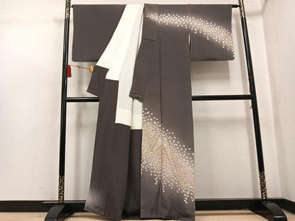 平和屋着物●訪問着　総刺繍　舞桜　暈し染め　金糸　鬼しぼ縮緬　正絹　逸品　未使用　AABL1654ph