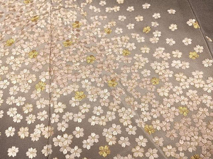 平和屋着物●訪問着　総刺繍　舞桜　暈し染め　金糸　鬼しぼ縮緬　正絹　逸品　未使用　AABL1654ph