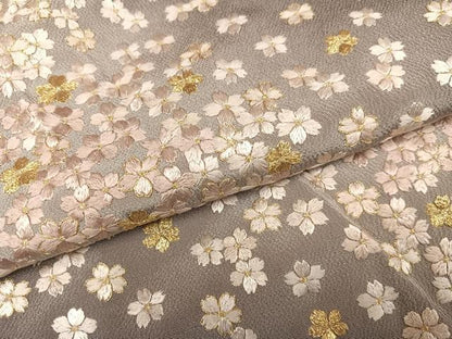 平和屋着物●訪問着　総刺繍　舞桜　暈し染め　金糸　鬼しぼ縮緬　正絹　逸品　未使用　AABL1654ph