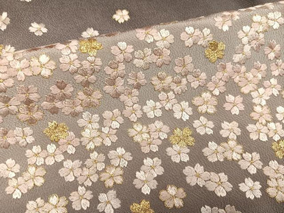 平和屋着物●訪問着　総刺繍　舞桜　暈し染め　金糸　鬼しぼ縮緬　正絹　逸品　未使用　AABL1654ph