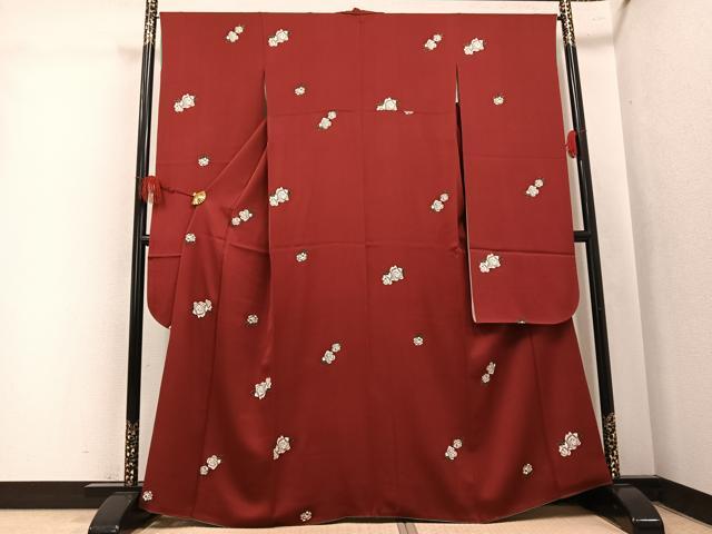 平和屋着物●豪華振袖　薔薇　バラ　金彩　正絹　逸品　AABL1655ph