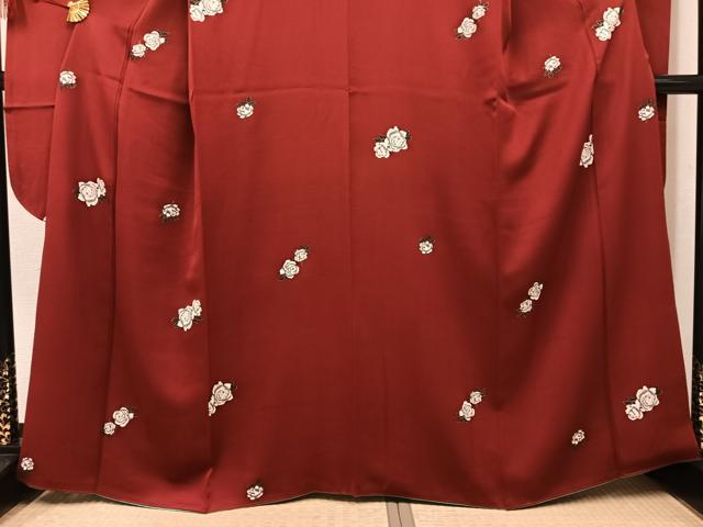 平和屋着物●豪華振袖　薔薇　バラ　金彩　正絹　逸品　AABL1655ph