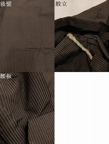 平和屋着物●男性　馬乗り袴　縞　正絹　逸品　AABL1657ph