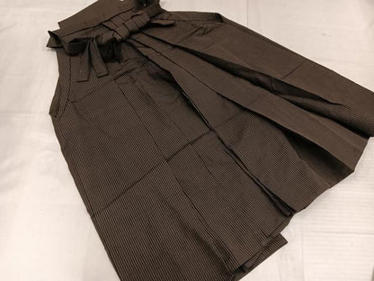 平和屋着物●男性　馬乗り袴　縞　正絹　逸品　AABL1657ph