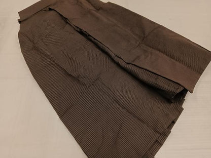 平和屋着物●男性　馬乗り袴　縞　正絹　逸品　AABL1657ph