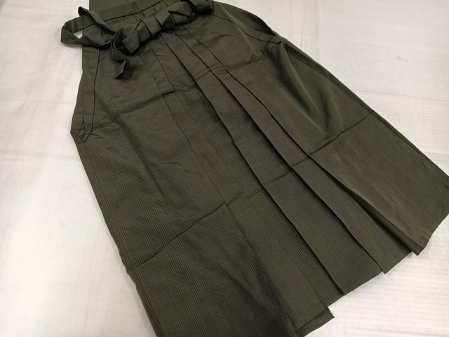 平和屋着物●男性　馬乗り袴　縞　正絹　逸品　AABL1659ph