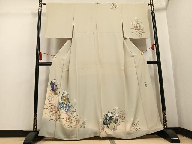 平和屋着物●訪問着　作家物　夢成　童子　正絹　逸品　AABL1660ph