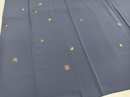 平和屋着物●訪問着　総刺繍　色紙草花文　金糸　正絹　逸品　AABL1664ph