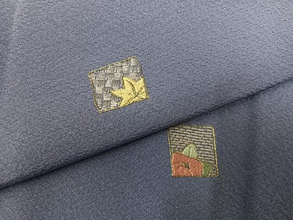 平和屋着物●訪問着　総刺繍　色紙草花文　金糸　正絹　逸品　AABL1664ph