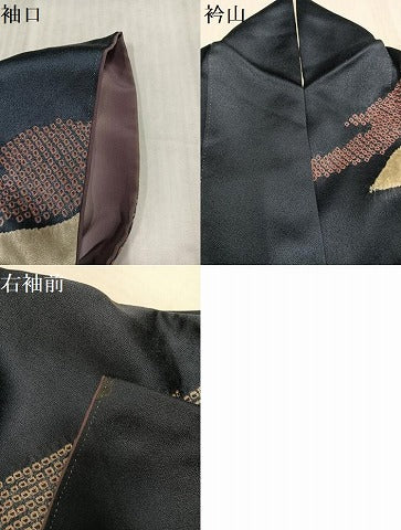 平和屋着物●創業460年・千總　訪問着　刺繍　絞り　雪輪草花文　金彩　正絹　逸品　AABL1670ph