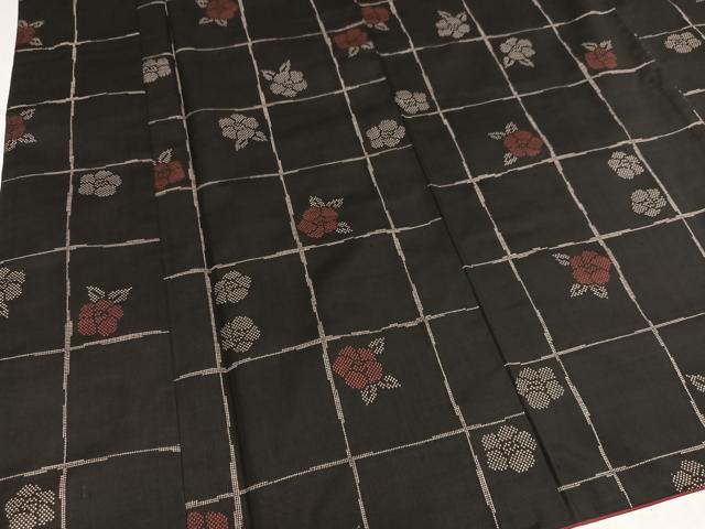 平和屋着物●本場大島紬　7マルキ　舞花文　正絹　逸品　AABL1671ph