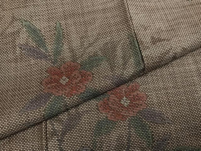 平和屋着物●本場大島紬　9マルキ　草花文　正絹　逸品　AABL1672ph
