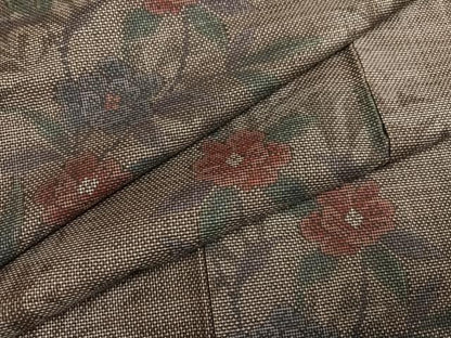 平和屋着物●本場大島紬　9マルキ　草花文　正絹　逸品　AABL1672ph