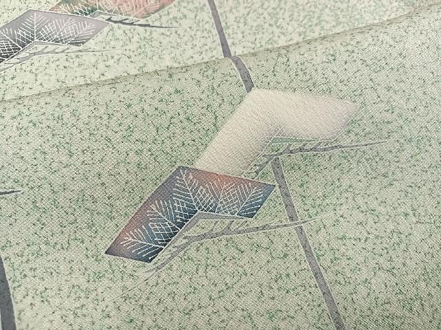 平和屋着物●訪問着　松　たたき染め　銀彩　正絹　逸品　AABL1674ph