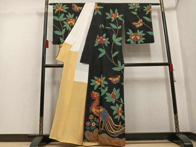 平和屋着物●訪問着　鳳凰花蝶文　金彩　正絹　逸品　AABL1677ph