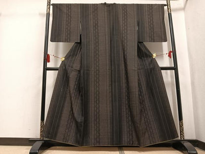 平和屋着物●本場大島紬　間道　正絹　逸品　AABL1680ph