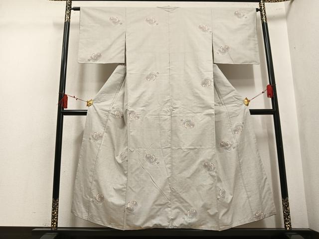 平和屋着物●本場大島紬　白大島　9マルキ　鴛鴦文　正絹　逸品　AABL1689ph