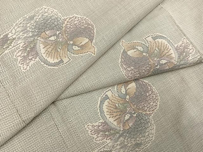 平和屋着物●本場大島紬　白大島　9マルキ　鴛鴦文　正絹　逸品　AABL1689ph