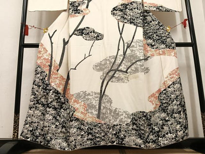 平和屋着物●訪問着　草花文　金彩　正絹　逸品　AABL1691ph
