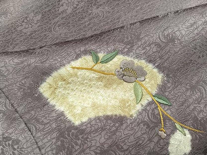 平和屋着物●訪問着　絞り　刺繍　地紙花文　金彩　正絹　逸品　未使用　AABL1692ph
