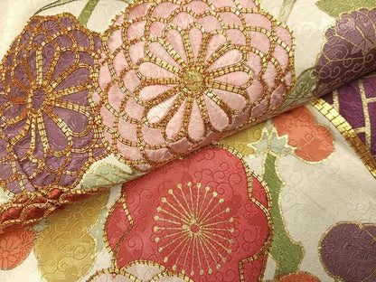 平和屋着物●豪華振袖　駒刺繍　草花文　金彩　正絹　逸品　AABL1694ph