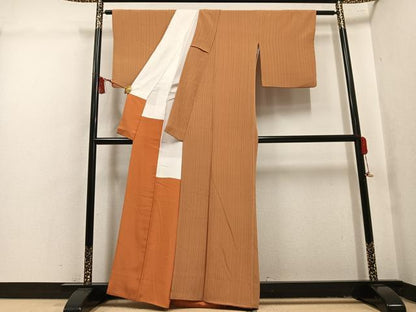 平和屋着物●上質な小紋　間道　正絹　逸品　AABL1696ph