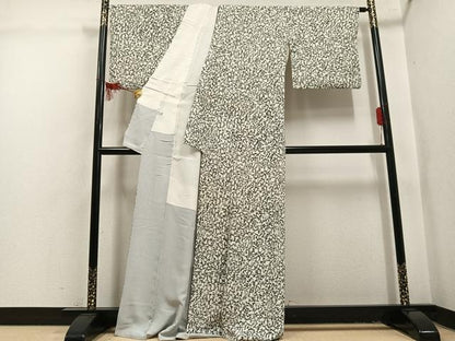 平和屋着物●上質な小紋　型染め　いろは唄　正絹　逸品　AABL1697ph