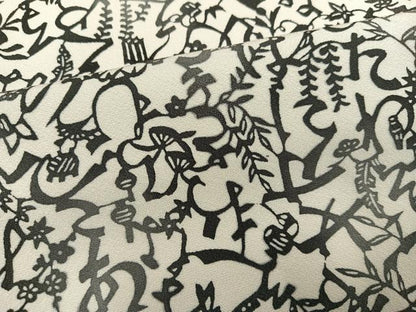 平和屋着物●上質な小紋　型染め　いろは唄　正絹　逸品　AABL1697ph