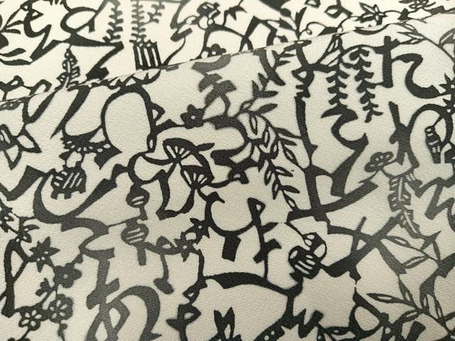平和屋着物●上質な小紋　型染め　いろは唄　正絹　逸品　AABL1697ph