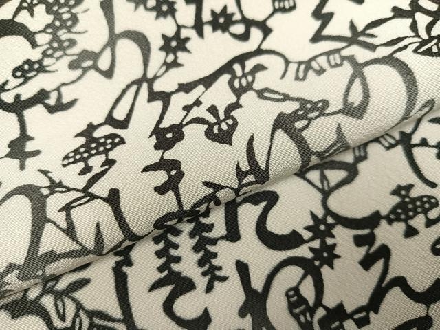 平和屋着物●上質な小紋　型染め　いろは唄　正絹　逸品　AABL1697ph