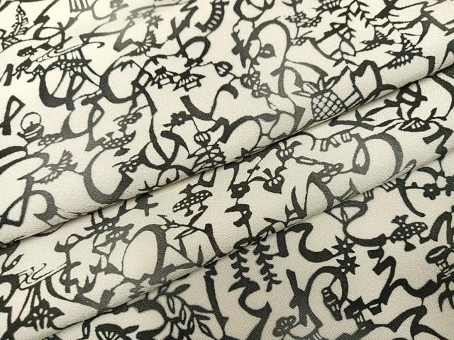 平和屋着物●上質な小紋　型染め　いろは唄　正絹　逸品　AABL1697ph