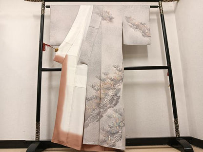 平和屋着物●訪問着　松　暈し染め　正絹　逸品　AABL1703ph