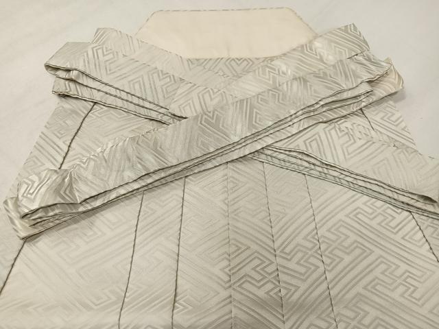平和屋着物●男性　馬乗り袴　紗綾形地紋　練色　正絹　逸品　AABL1705ph
