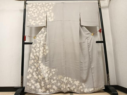 平和屋着物●訪問着　駒刺繍　枝花文　正絹　逸品　AABL1706ph
