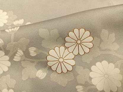 平和屋着物●訪問着　駒刺繍　枝花文　正絹　逸品　AABL1706ph
