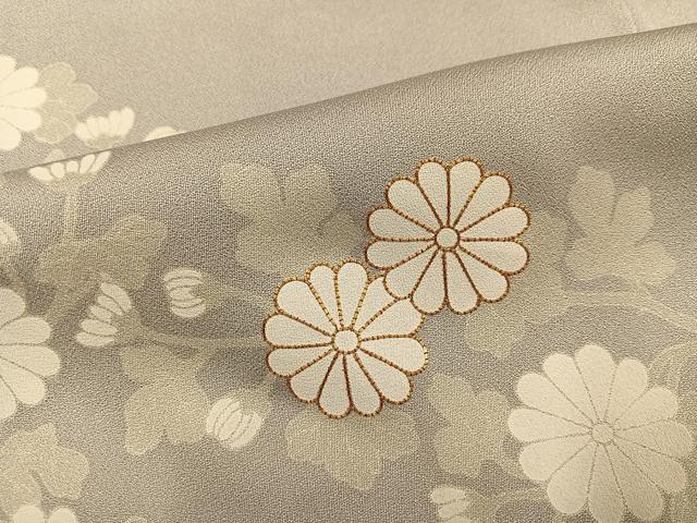 平和屋着物●訪問着　駒刺繍　枝花文　正絹　逸品　AABL1706ph