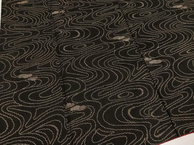 平和屋着物●本場大島紬　7マルキ　流水文　正絹　逸品　AABL1712ph