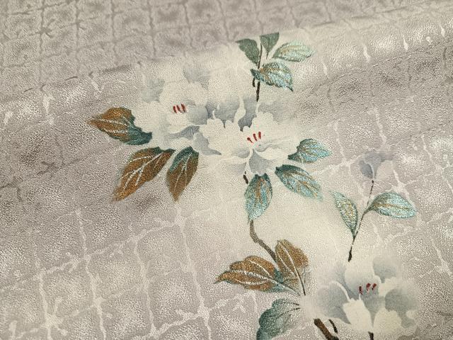 平和屋着物●訪問着　刺繍　鴛鴦枝花文　暈し染め　正絹　逸品　未使用　AABL1713ph