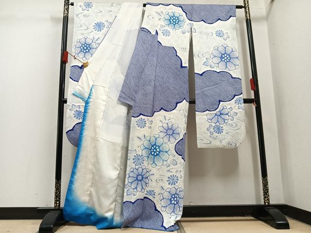 平和屋着物●豪華振袖　総絞り　草花文　雲　正絹　逸品　AABL1718ph