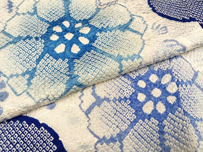 平和屋着物●豪華振袖　総絞り　草花文　雲　正絹　逸品　AABL1718ph