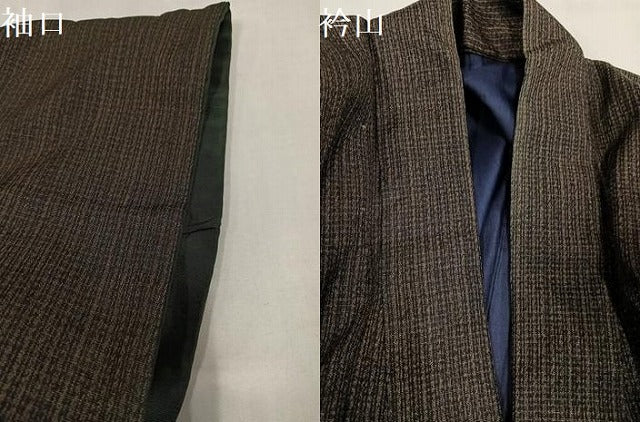 平和屋着物●男性　紬　縞　正絹　逸品　AABL1719ph