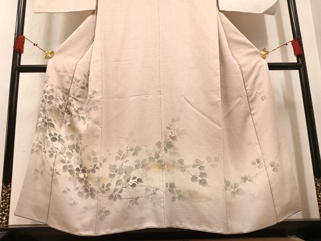 平和屋着物●訪問着　作家物　枝花文　暈し染め　金彩　正絹　逸品　AABL1721ph
