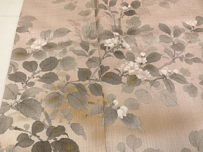 平和屋着物●訪問着　作家物　枝花文　暈し染め　金彩　正絹　逸品　AABL1721ph
