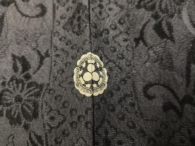 平和屋着物●お召　天目織　花鳥文　千歳茶色　反端付き　正絹　逸品　未使用　AABL1722ph