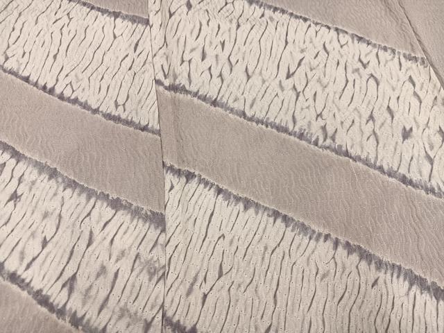 平和屋着物●訪問着　杢目絞り　斜縞　正絹　逸品　AABL1729ph