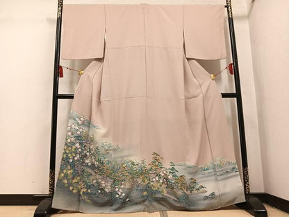 平和屋着物●京友禅作家　外池雅峰　色留袖　浜松風景文　暈し染め　正絹　逸品　AABL1734ph